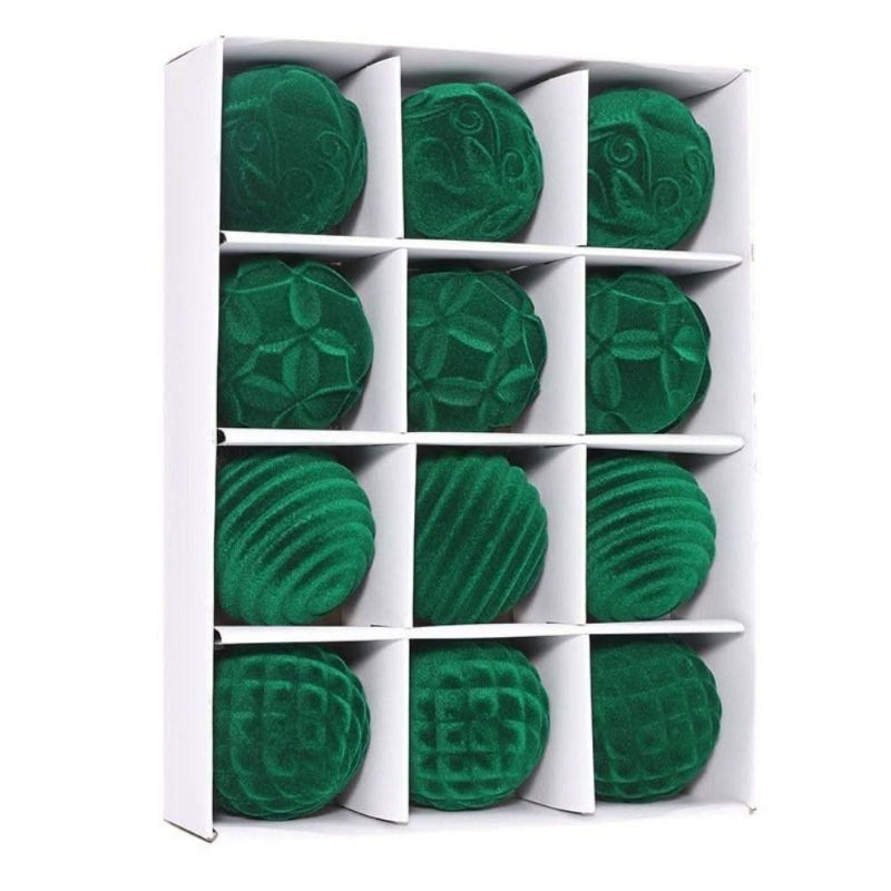 Kit com 12 Bolas de Natal Veludo 6cm - Casa Farfelle