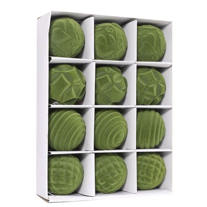 Kit com 12 Bolas de Natal Veludo 6cm - Casa Farfelle