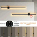 Arandela Linear de Parede Interna Ajustável 360° Dimerizável Touch LED  Iluminação  Casa Farfelle