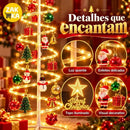 Árvore de Natal LED Espiral 1,80m com Estrela e Enfeites  Natal  Casa Farfelle