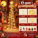 Árvore de Natal LED Espiral 1,80m com Estrela e Enfeites  Natal  Casa Farfelle