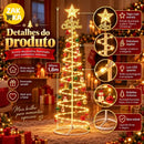 Árvore de Natal LED Espiral 1,80m com Estrela e Enfeites  Natal  Casa Farfelle
