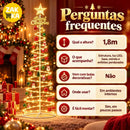 Árvore de Natal LED Espiral 1,80m com Estrela e Enfeites  Natal  Casa Farfelle