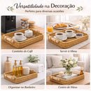 Bandeja de Vime para Sala de Estar e Bandeja de Chá  353  Casa Farfelle