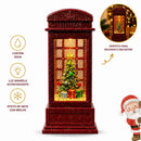 Cabine Telefônica Natalina LED com Água e Efeito Neve Glitter  Natal  Casa Farfelle