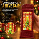 Cabine Telefônica Natalina LED com Água e Efeito Neve Glitter  Natal  Casa Farfelle