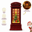Cabine Telefônica Natalina LED com Água e Efeito Neve Glitter  Natal  Casa Farfelle