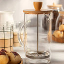 Cafeteira Prensa Francesa de Vidro Borossilicato com Tampa de Bambu Casa Farfelle  33  Casa Farfelle