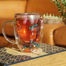 Caneca de Vidro Duplo Floral Casa Farfelle  363  Casa Farfelle