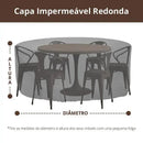 Capa Impermeável Redonda 210D para Mesa e Cadeiras Externas 64  Casa Farfelle