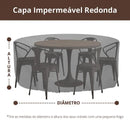 Capa Impermeável Redonda para Mesa e Cadeiras Externas Casa Farfelle  64  Casa Farfelle