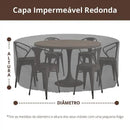 Capa Impermeável Redonda para Mesa e Cadeiras Externas 64  Casa Farfelle