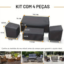 Capa Impermeável para Móveis de Jardim Kit 4 Peças 49  Casa Farfelle