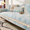 Capa para Sofá em Chenille Antiderrapante Azul Claro Casa Farfelle  162  Casa Farfelle