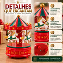 Carrossel Musical Natalino Enfeite de Natal a Corda Caixinha de Música  Natal  Casa Farfelle