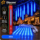 Cortina de Luz Natal Cascata LED Meteoro Chuva de Gelo 8 Tubos 50cm Bivolt