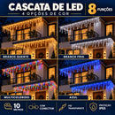 Cascata de LED 10m com 400 LEDs, 8 Funções e Conexão Macho