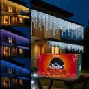 Cascata de LED 10m com 400 LEDs, 8 Funções e Conexão Macho  Natal  Casa Farfelle