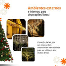 Cascata de LED 10m com 400 LEDs, 8 Funções e Conexão Macho  Natal  Casa Farfelle