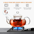 Chaleira de Vidro com Infusor Refratária Casa Farfelle  327  Casa Farfelle