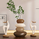 Conjunto de Vasos Criativos Cervo com Pedras Empilhadas Casa Farfelle  348  Casa Farfelle