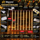 Cortina de Luz Natal Cascata LED Meteoro Chuva de Gelo 8 Tubos 50cm Bivolt  Natal  Casa Farfelle