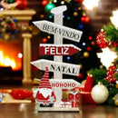 Enfeite Natalino de Madeira para Mesa 16cm  Natal  Casa Farfelle
