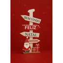 Placa Decorativa de Mesa de Madeira Natal 16cm    Casa Farfelle