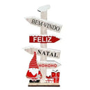 Enfeite Natalino de Madeira para Mesa 16cm  Natal  Casa Farfelle