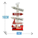 Enfeite Natalino de Madeira para Mesa 16cm  Natal  Casa Farfelle
