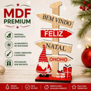 Enfeite Natalino de Madeira para Mesa 16cm  Natal  Casa Farfelle
