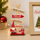 Enfeite Natalino de Madeira para Mesa 16cm  Natal  Casa Farfelle