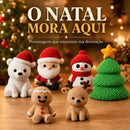 Enfeite de Natal Estilo Crochê – Personagens Natalinos: Papai Noel, Rena e Boneco de Neve  Natal  Casa Farfelle