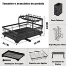 Escorredor de Louças com Suporte para Talheres Casa Farfelle  478  Casa Farfelle