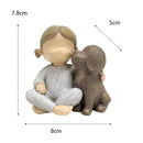 Escultura Menina e Cachorro Resina Casa Farfelle  236  Casa Farfelle