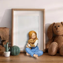 Escultura Menina e Golden Retriever Casa Farfelle  223  Casa Farfelle