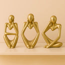 Escultura Decorativa O Pensador Estatueta 3 Peças - Casa Farfelle