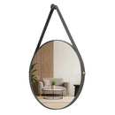 Espelho Adnet Couro Costurado Redondo 30–60cm Mansioni Design  Espelho Adnet Couro Costurado Redondo 30–60cm  Casa Farfelle