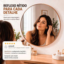 Espelho Adnet Redondo 60cm com Couro Costurado  Espelhos  Casa Farfelle
