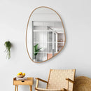 Espelho Orgânico 60×40 com Alça em Couro Mansioni Design  Espelho Orgânico 60×40 com Alça em Couro  Casa Farfelle