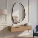 Espelho Orgânico 60×40 com Alça em Couro Mansioni Design  Espelho Orgânico 60×40 com Alça em Couro  Casa Farfelle