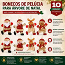 Kit 10 Enfeites de Pelúcia Premium para Árvore de Natal  Natal  Casa Farfelle