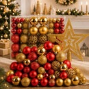 Kit 100 Bolas Premium + Brinde Estrela Enfeite Árvore Natal Decoração  Natal  Casa Farfelle
