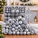 Kit 100 Bolas Premium + Brinde Estrela Enfeite Árvore Natal Decoração  Natal  Casa Farfelle