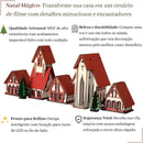 Kit 5 Peças Vila Natalina em MDF Cenário Decorativo de Natal  Natal  Casa Farfelle