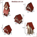 Kit 5 Peças Vila Natalina em MDF Cenário Decorativo de Natal  Natal  Casa Farfelle