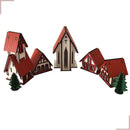 Kit 5 Peças Vila Natalina em MDF Cenário Decorativo de Natal  Natal  Casa Farfelle