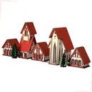 Kit 5 Peças Vila Natalina em MDF Cenário Decorativo de Natal  Natal  Casa Farfelle