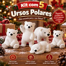 Kit 5 Ursos Polares Decorativos de Natal  Natal  Casa Farfelle