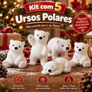 Kit 5 Ursos Polares Natalinos Decorativos  Natal  Casa Farfelle
